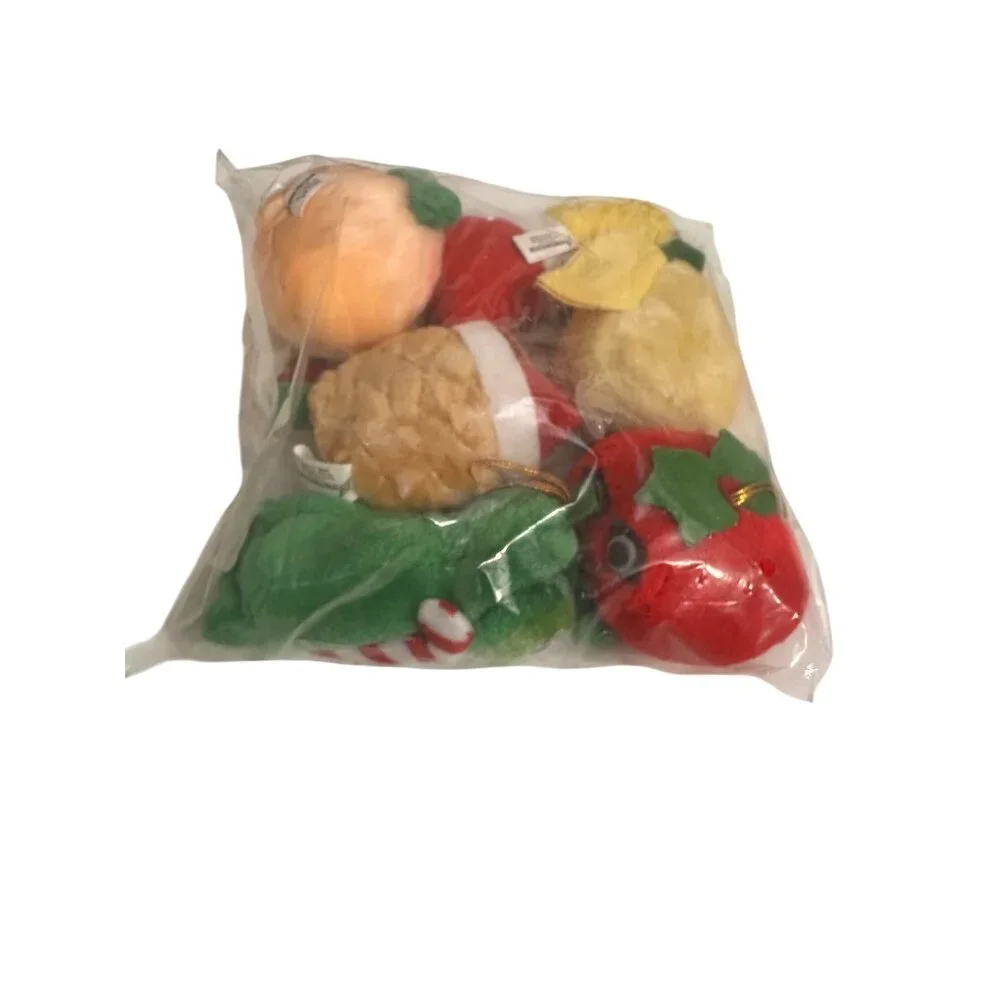 NIP Set Of 6  fruit veggies‎ Greystone Yumkins Plush Holiday Ornaments